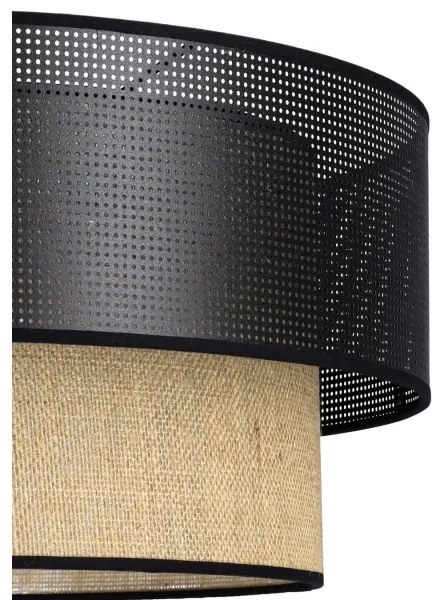 Plafonieră BORHO 1xE27/60W/230V Ø 50 cm negru/jută