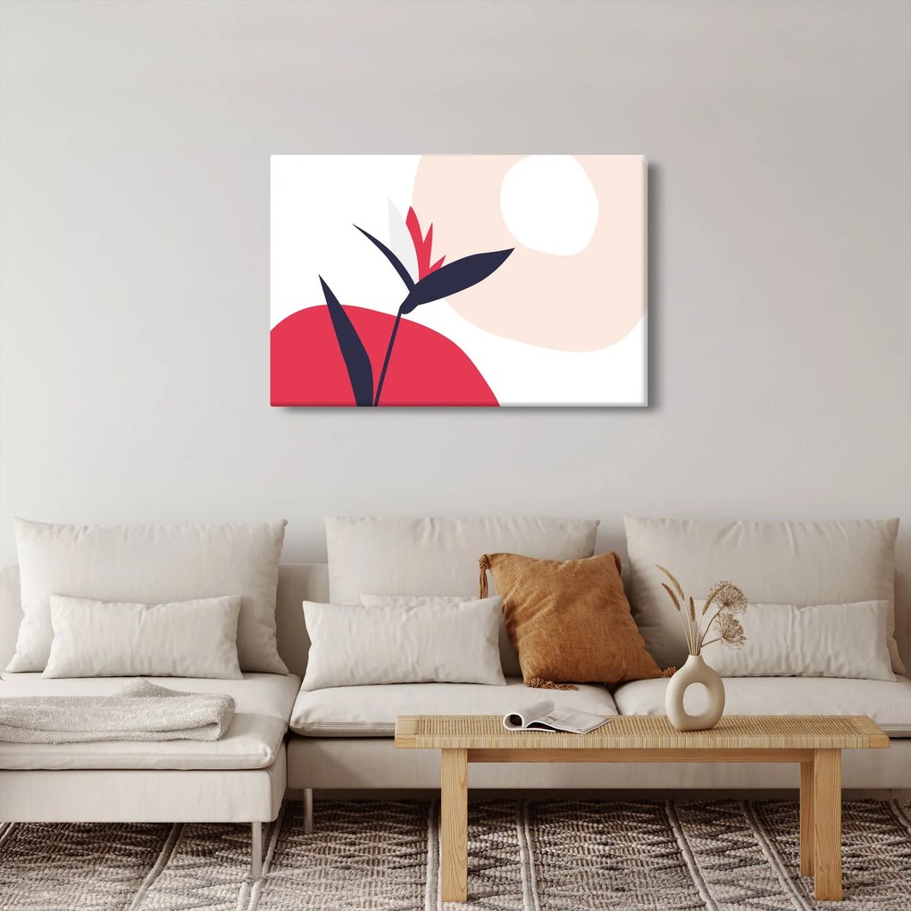 Tablou - Abstracție florală roz N⁰1 (90x60 cm)