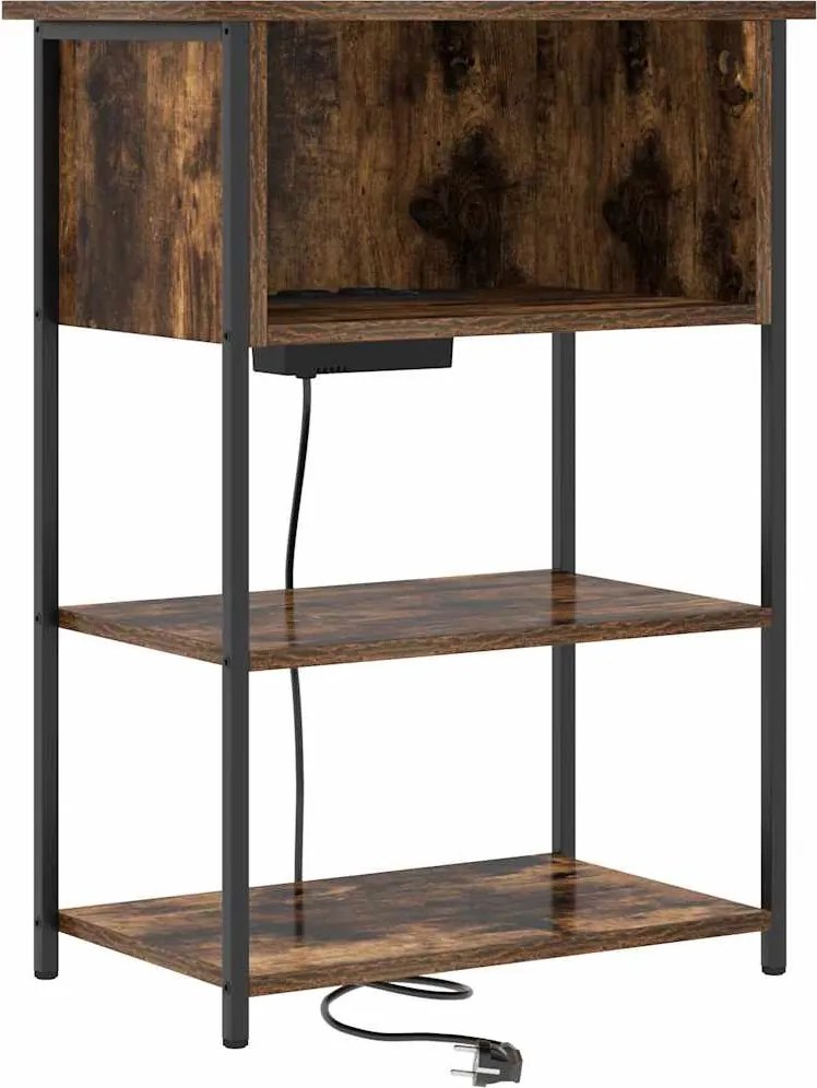 vidaXL Dulap de noapte Stejar fumuriu 55 x 31 x 76 cm Lemn compozit