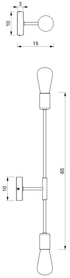 Aplică FLAME 2xE27/60W/230V neagră/aurie