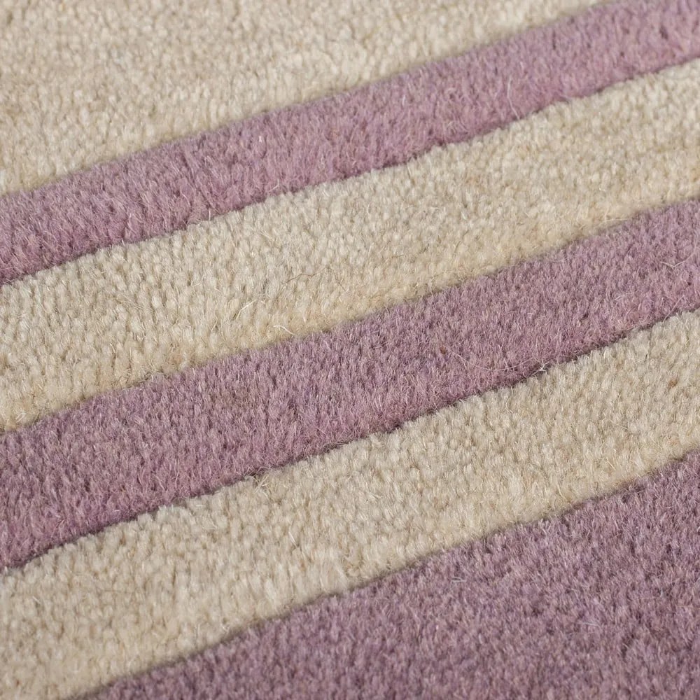 Covor mov/în culoare naturală țesut manual rotund din lână ø 120 cm Lois Scallop – Flair Rugs