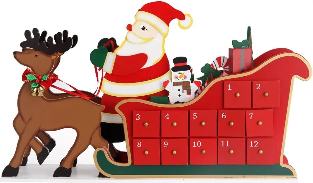 Calendar de Advent NIKOLAS, 52x31x13cm, multicolor Spielwerk