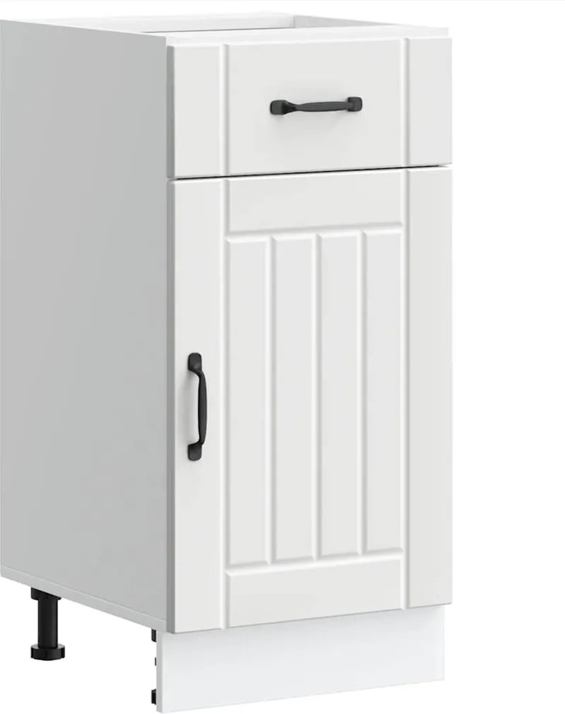 vidaXL Dulap de bază de bucătărie „Lucca” din lemn prelucrat alb