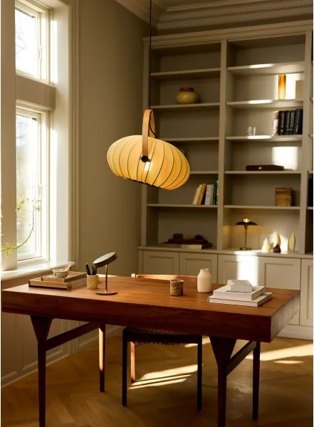 Halo Design 746361 - Pendul pe cablu DC 1xE27/40W/230V, Ø 40 cm, verde/stejar