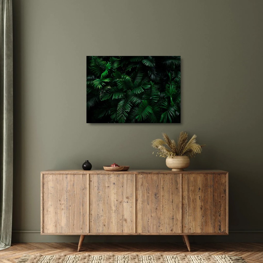 Tablou pe sticlă - Păpădii tropicale (70x50 cm)