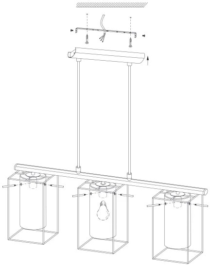 Eglo 94378 - Lustra LONCINO 1 3xE27/60W/230V
