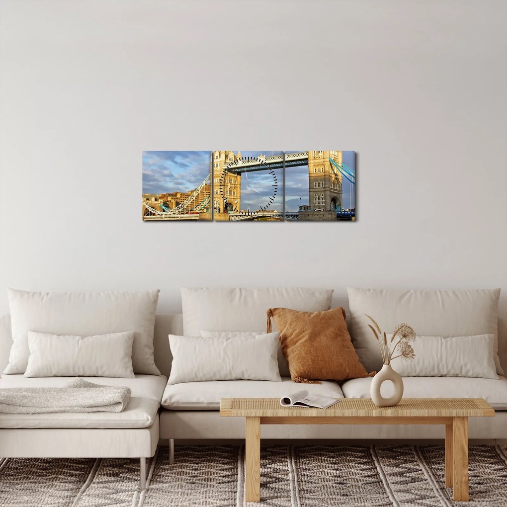 Tablou - Tower Bridge (cu ceas) (90x30 cm)