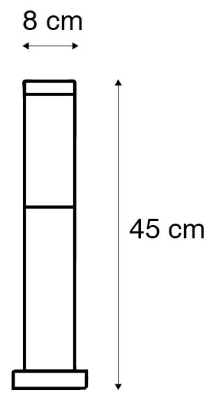 Lampă de exterior pe stâlp din oțel 45 cm IP44 - Rox cu țăruș de pământ și glande de cablu