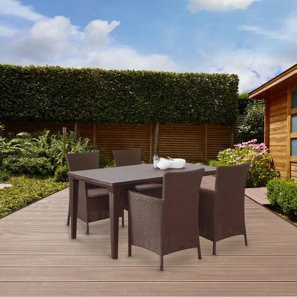 Set de mobilier de grădină Futura 4+1 maro