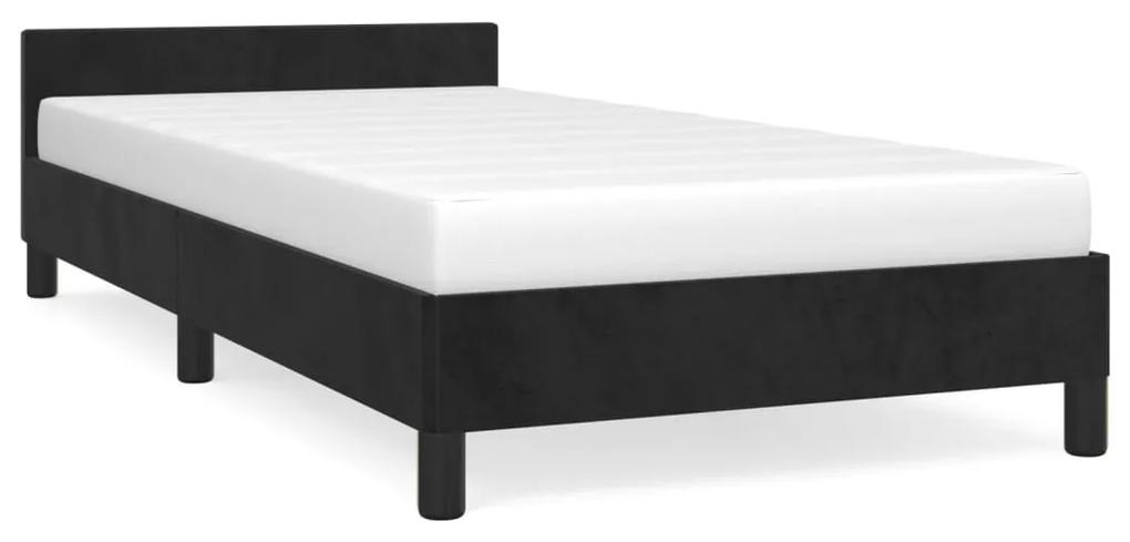 347539 vidaXL Cadru de pat cu tăblie, negru, 80x200 cm, catifea
