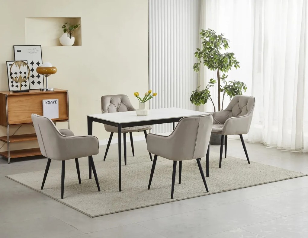 Scaun de masa JORK VELVET, bej