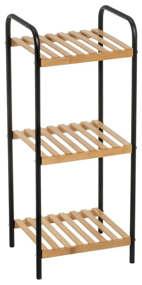 Etajeră neagră/în culoare naturală din bambus 30x75 cm – Casa Selección