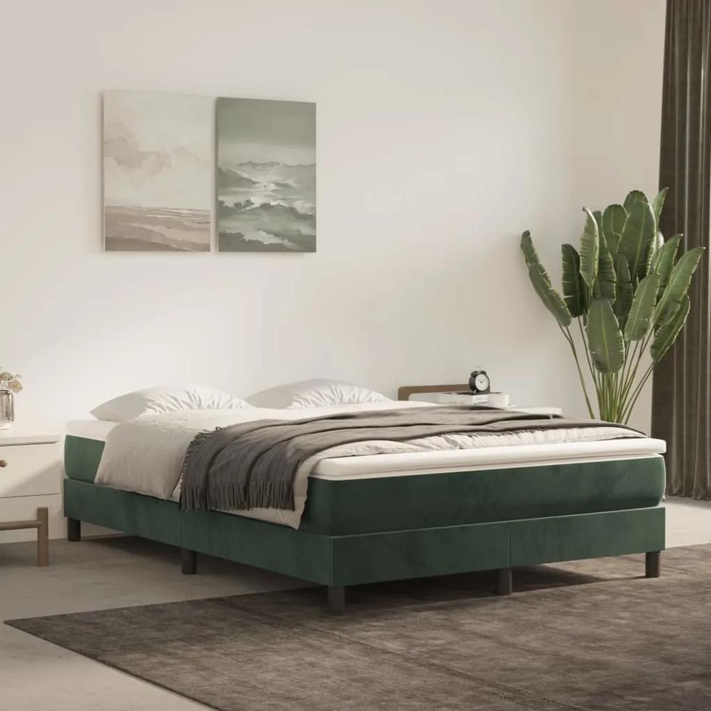 347811 vidaXL Saltea de pat cu arcuri, verde închis, 140x200x20 cm, catifea