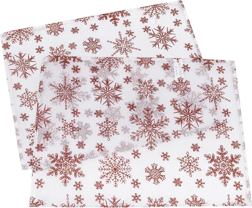 Napron de Crăciun Fulg de zăpadă, alb, 32 x 45 cm, set 2 buc.