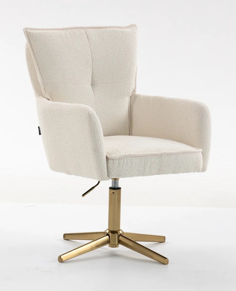 HR250CROSS Scaun Crem Boucle Bază Aurie