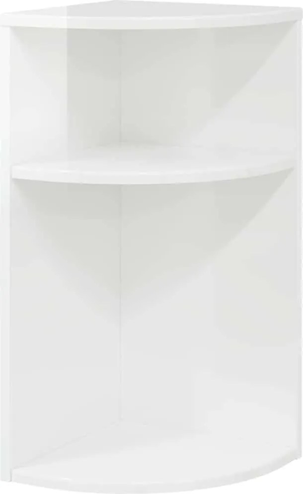 vidaXL Masă laterală Alb lucios 29,6 x 29,6 x 60 cm Lemn compozit