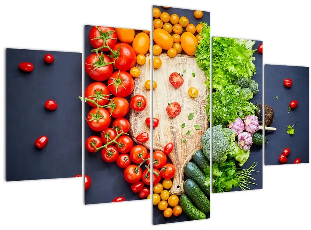 Tablou - Masa plină cu legume (150x105 cm)