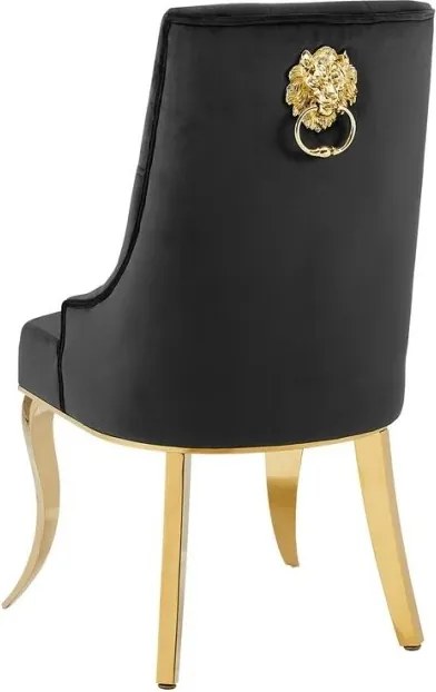Set 2 scaune Modern Barock, auriu/ catifea neagra