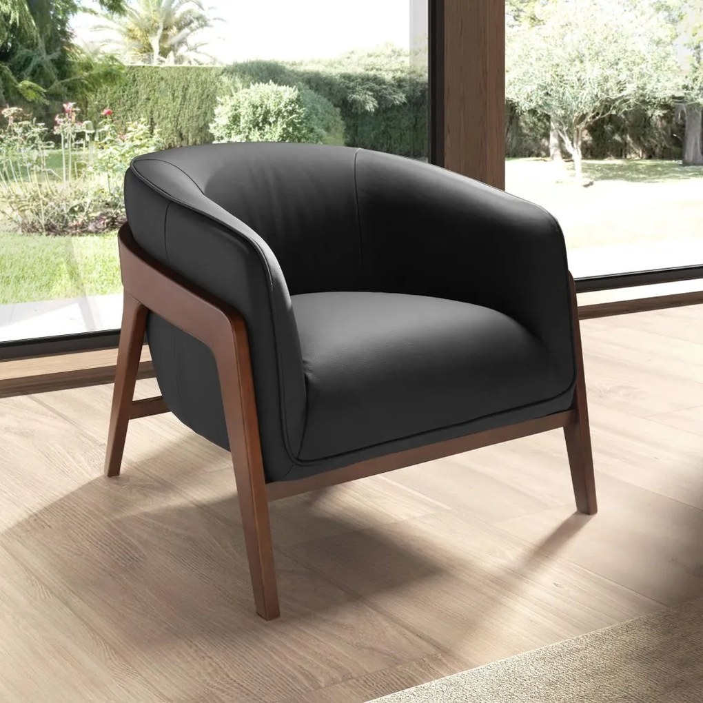 Fotoliu cu design modern piele naturala Black