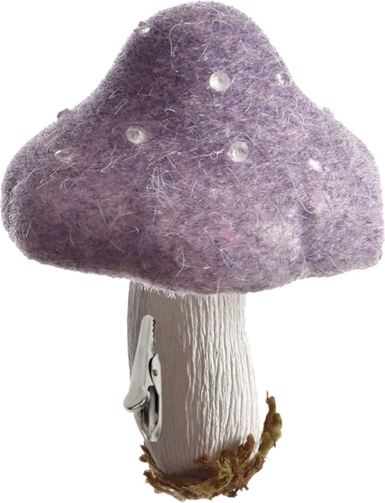 Decoratiune de toamna cu clips MUSHROOM 13,5 cm, mov