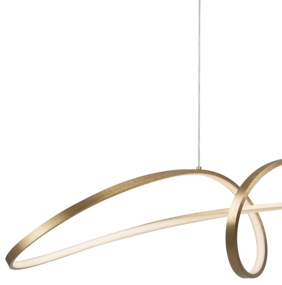 Lustra LED suspendata, design modern Curve auriu