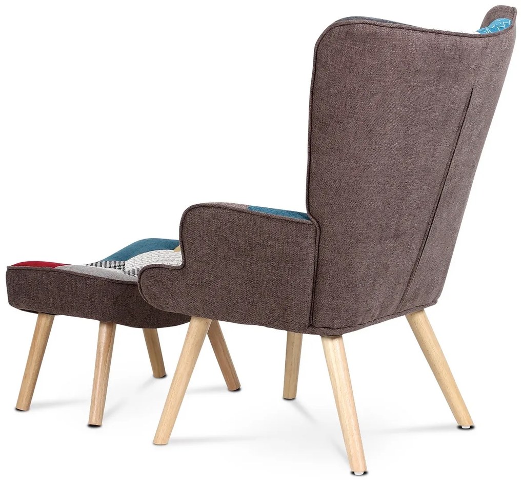 Fotoliu cu taburet PW2, patchwork