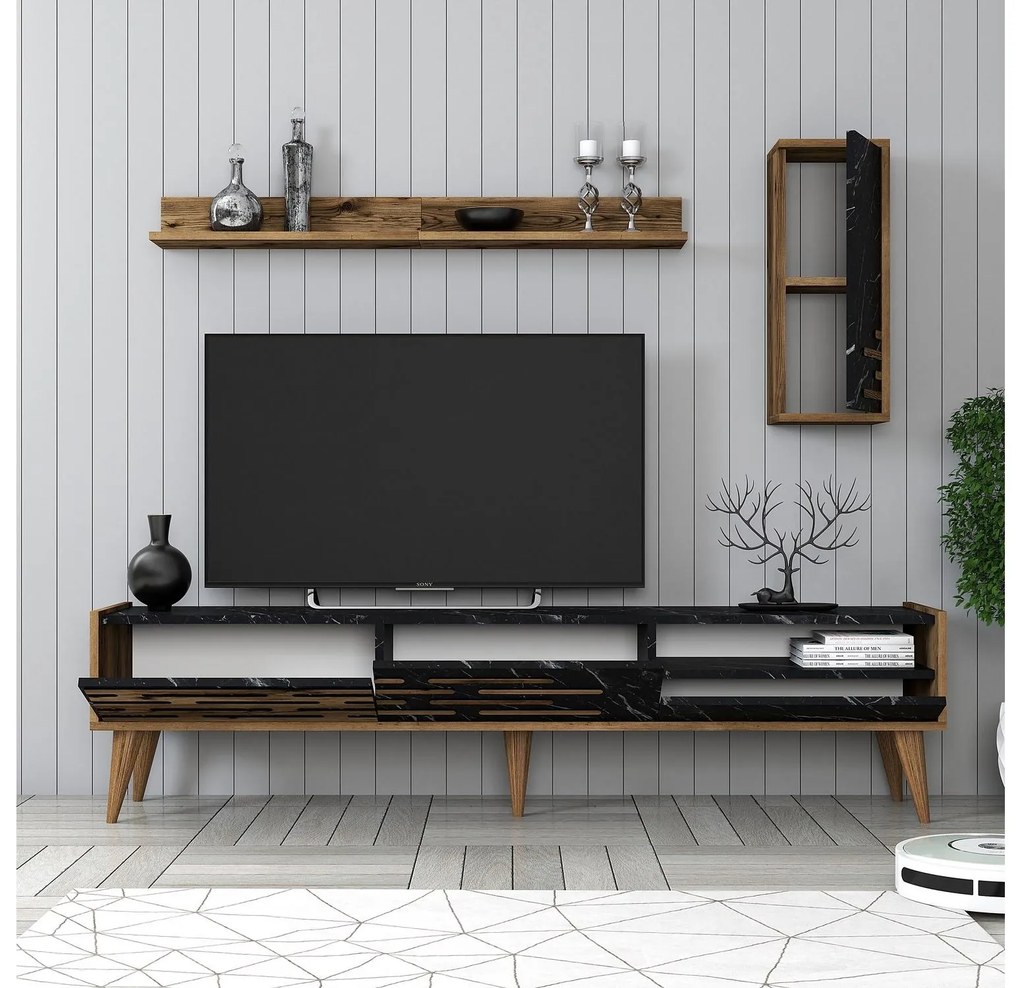 Mobilier living Tonase (Nuc + negru + marmură) . 1095655
