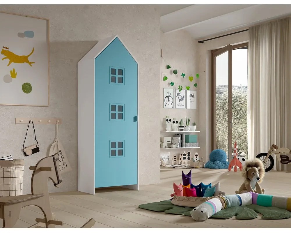 Șifonier de copii alb/albastru deschis 58x172x37 cm Casami Bruges – Vipack