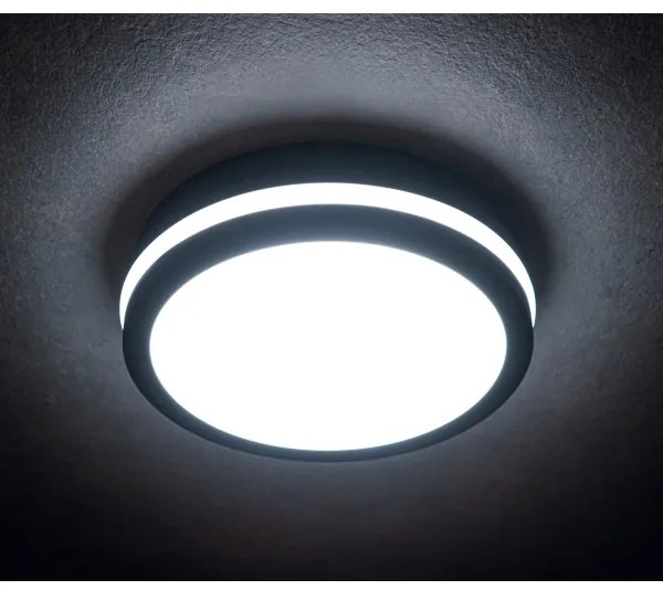 Plafonieră LED Kanlux 38789 BENO LED/12/18W/230V 3000/3500/4000K IP65 antracit