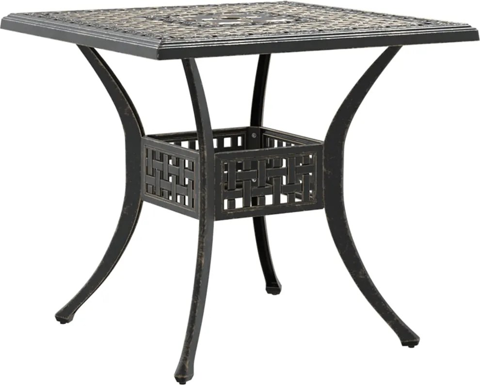 vidaXL Masă de grădină, bronz, 80x80x75 cm, aluminiu turnat