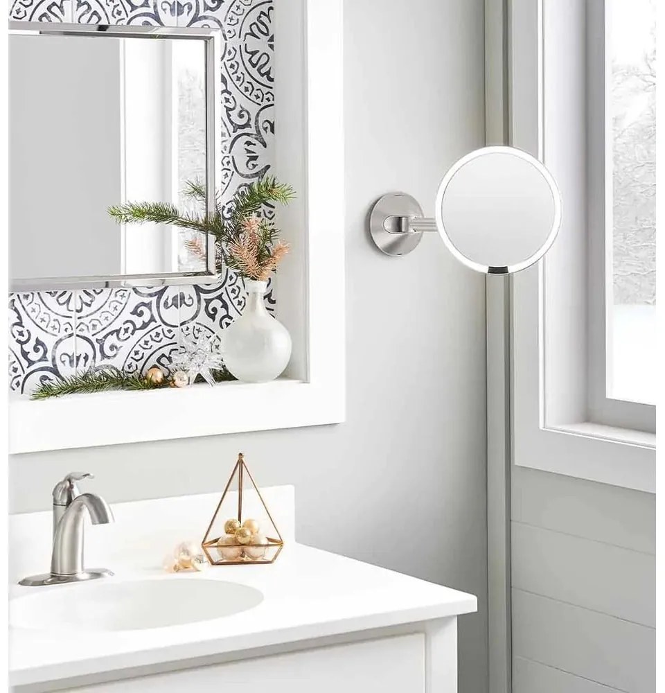 Oglindă cosmetică (10x) cu led/de mărire ø 12 cm Travel – simplehuman