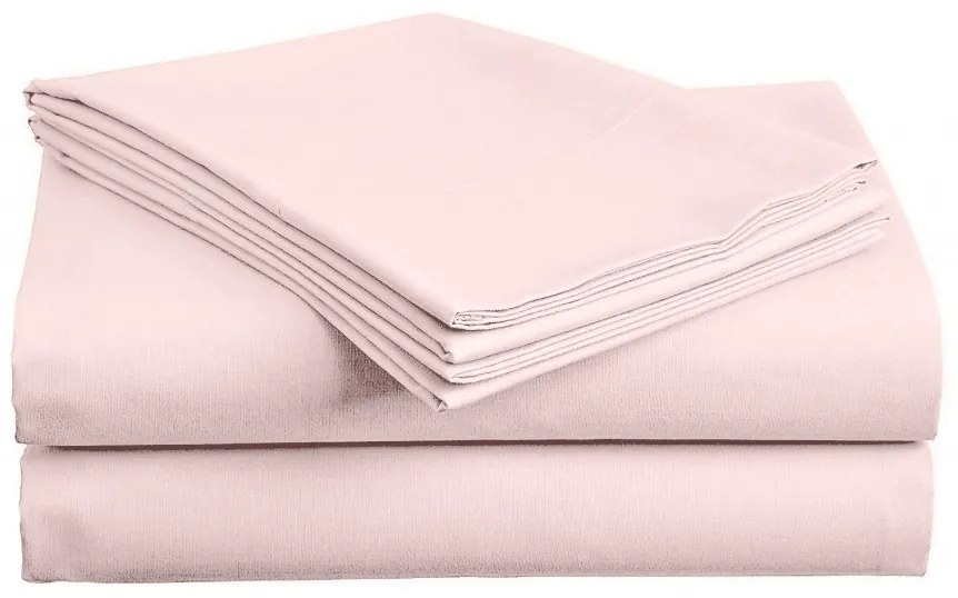 Cearsaf de bumbac roz pudrat 140x240 cm