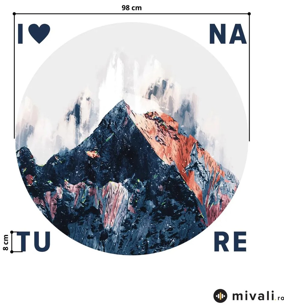 Autocolante de perete - Munții cu inscripție