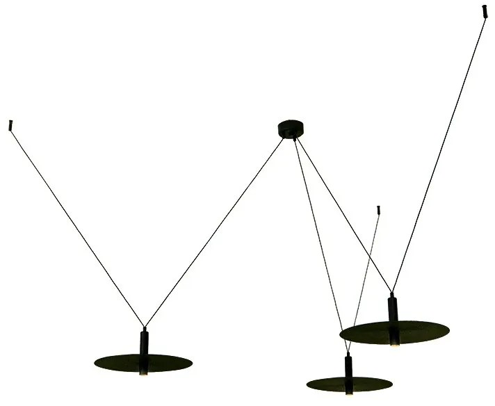 Lustra LED decorativa design modern Kurt 3L negru