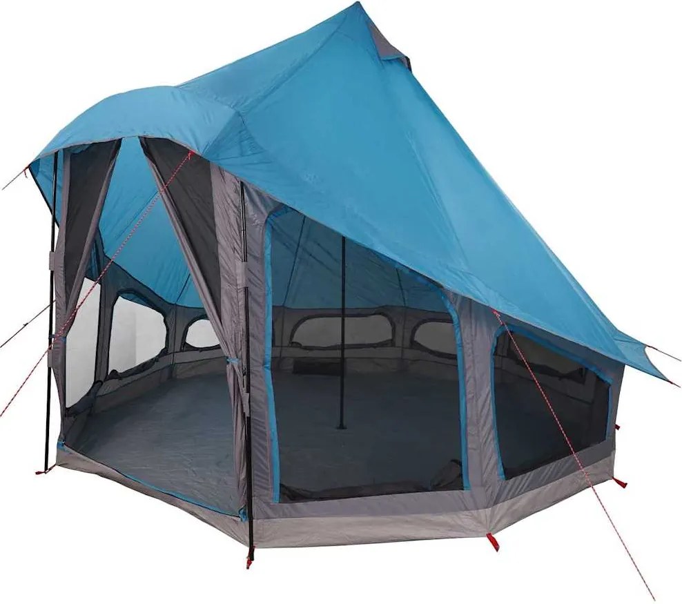 vidaXL Cort Tipi cu acoperiș albastru 404 x 370 x 270 cm tafta