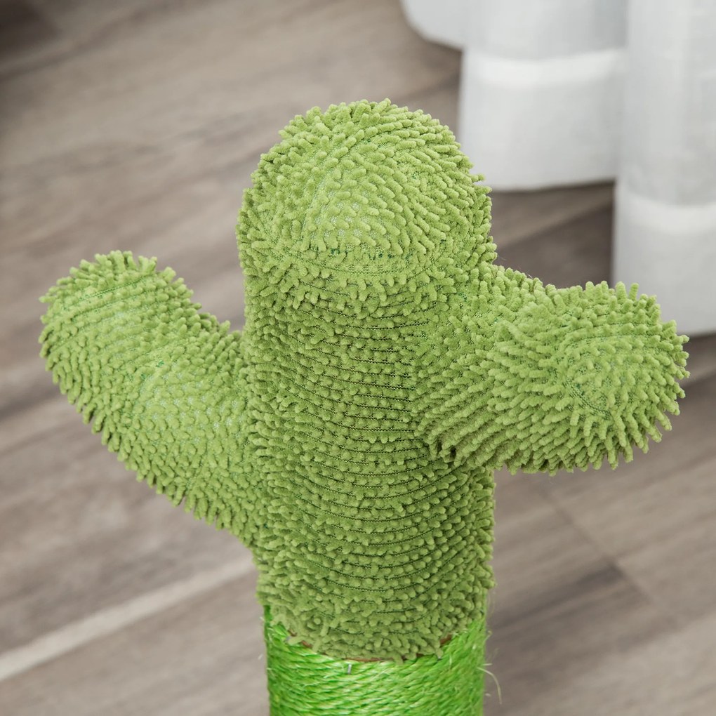 PawHut Arbore de Zgâriat pentru Pisici, Design Cactus cu Sisal, Ideal pentru Pisici Adulte și Pui, 40x40x65cm, Verde | Aosom Romania