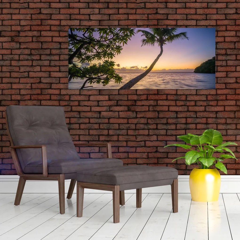 Tablou cu palmier pe plajă (120x50 cm)