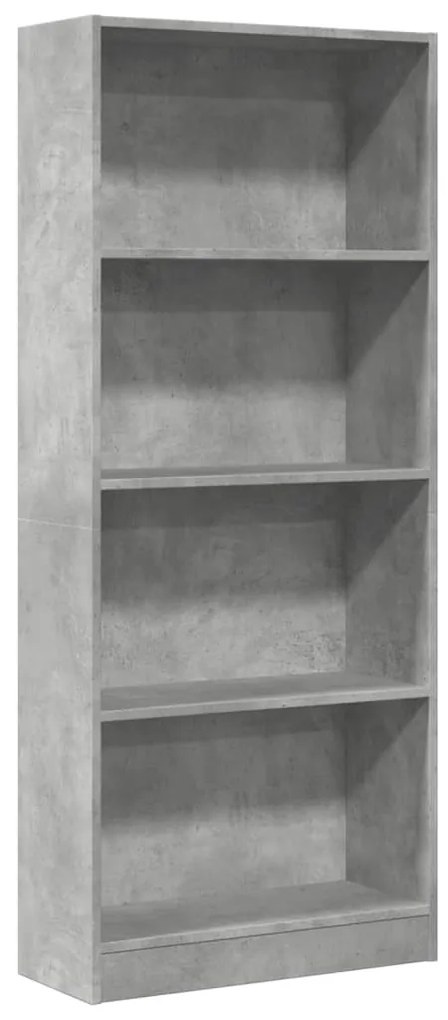 857815 vidaXL Bibliotecă, gri beton, 60x24x143 cm, lemn prelucrat