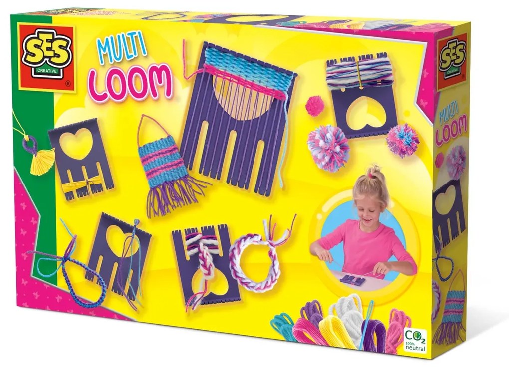 Set creativ de tesut pentru copii cu gherghef si accesorii