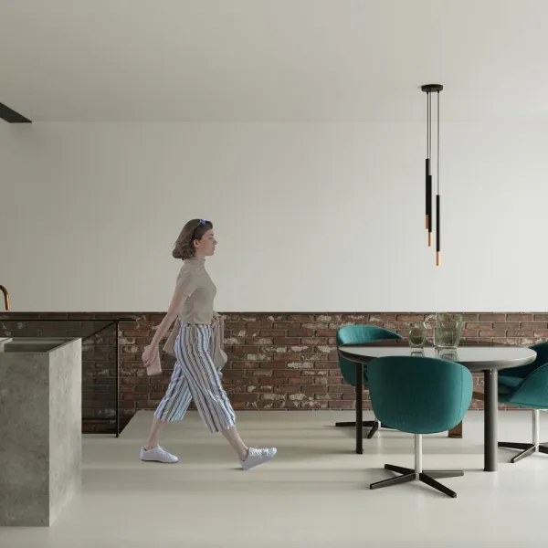 Lustră pe cablu MOSAIC 3xG9/12W/230V neagră/cuprurie