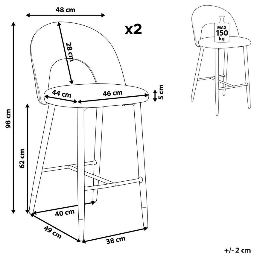 Set 2 buc scaun tip bar Fabian (bej). 1078837