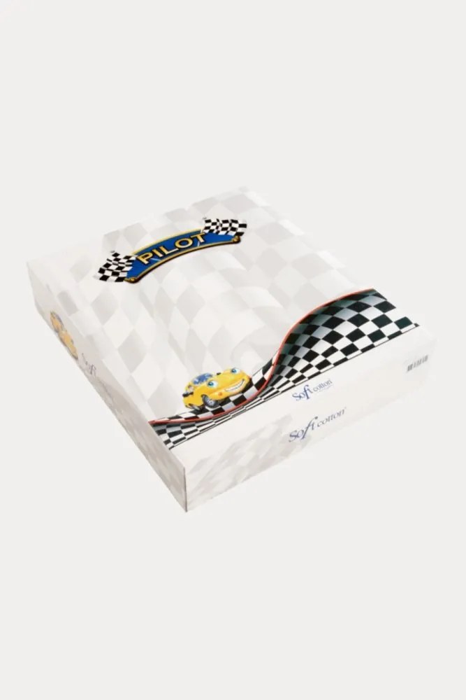 Halat pentru copii PILOT + papuci în cutie cadou 2 ani (mărime 92 cm) Violet