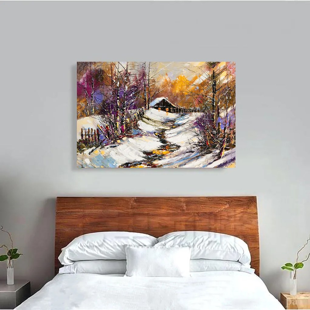 Tablou Canvas - Iarna pe ulita 40 x 65 cm
