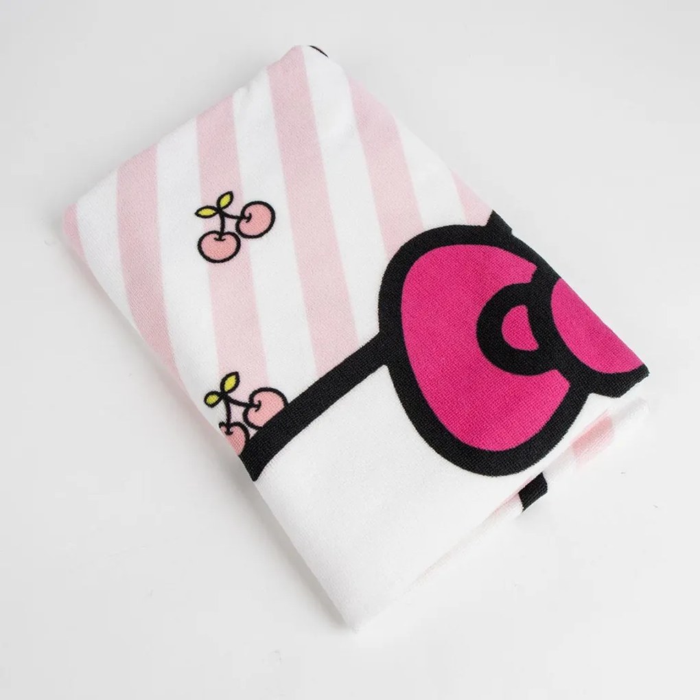 Hello Kitty Cherry prosop de baie, prosop de plajă 70x140cm (Uscare Rapidă)