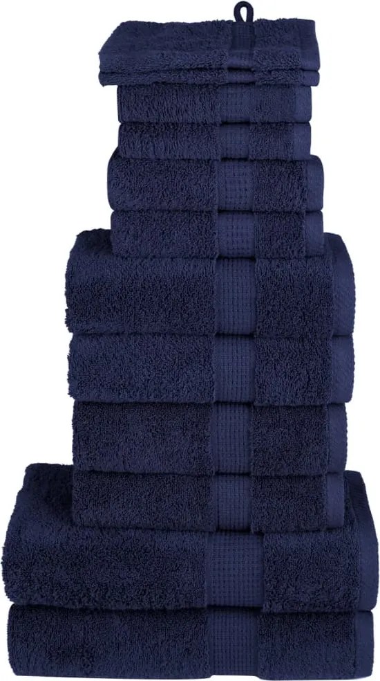 vidaXL Set de prosoape premium SOLUND, 12 piese, bleumarin, 600 g/m²