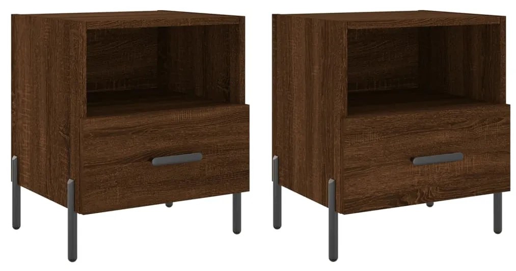 vidaXL Noptiere, 2 buc., stejar maro, 40x35x47,5 cm, lemn compozit
