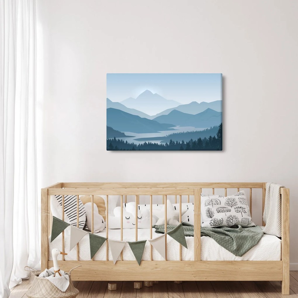 Tablou - Munții cu privirea graficeanului (90x60 cm)