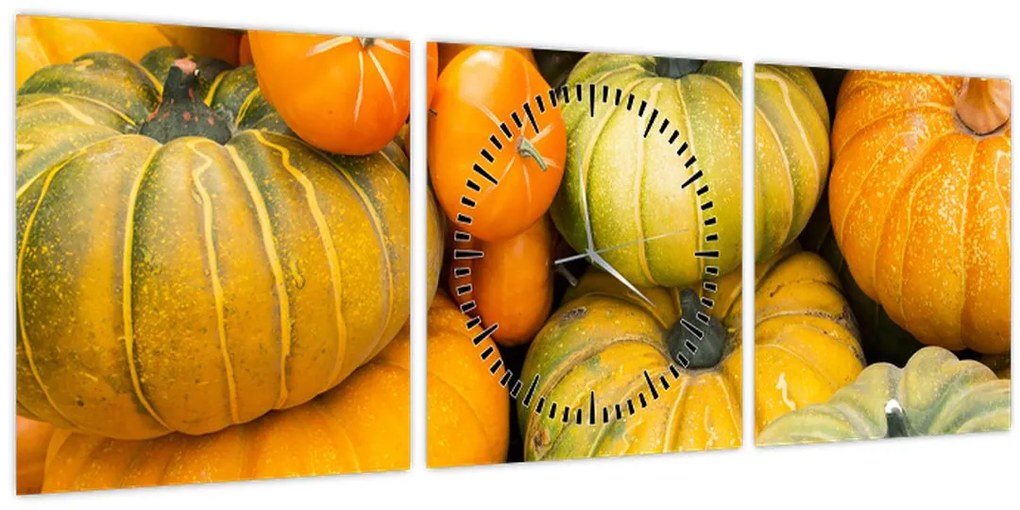 Tablou - Dovleac de toamnă (cu ceas) (90x30 cm)