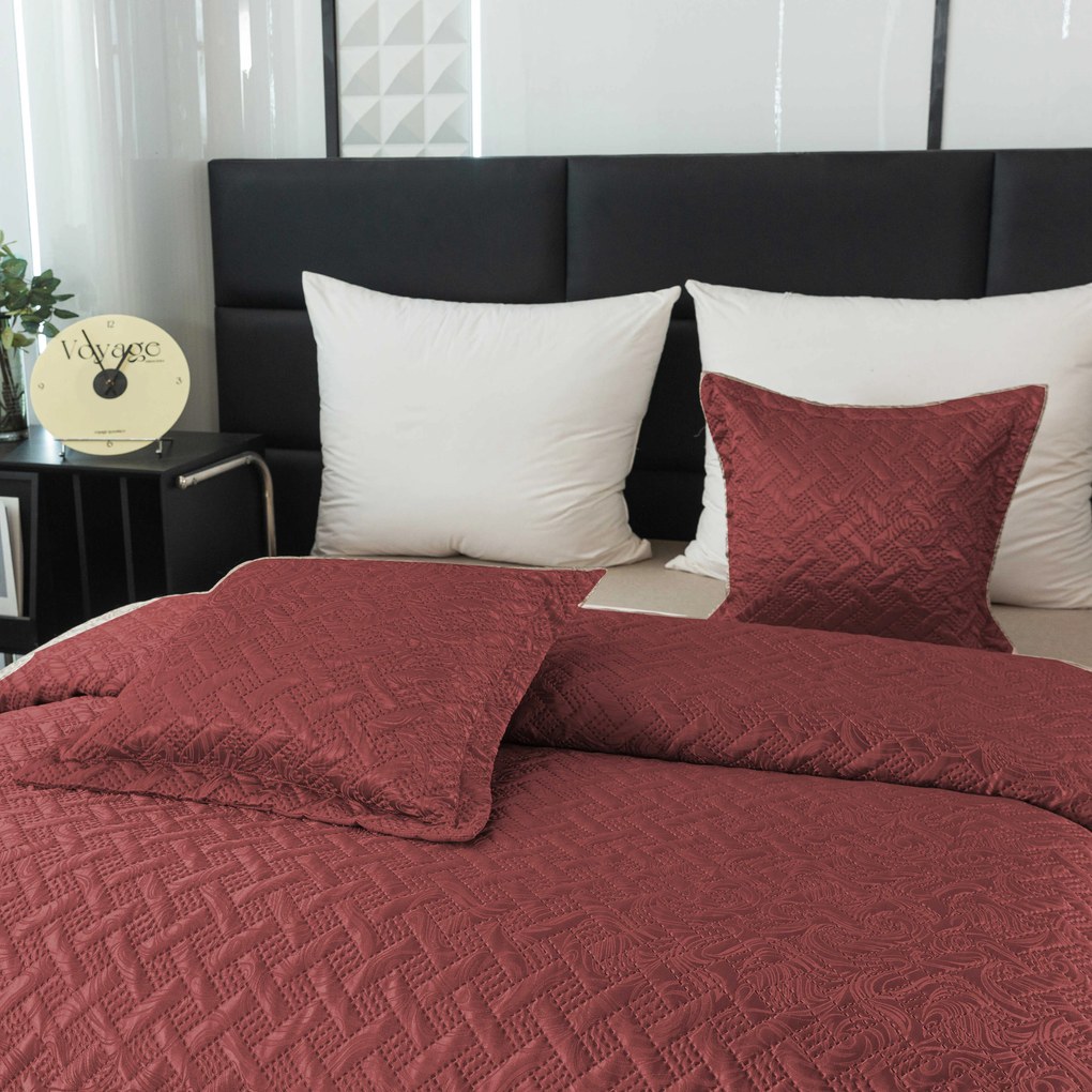 Cuvertura de pat cu model WICKER visiniu Dimensiune: 170 x 210 cm