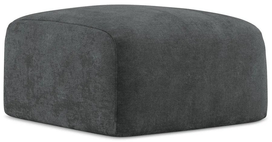 Taburet gri închis cu tapițerie din chenille Leila – Makamii